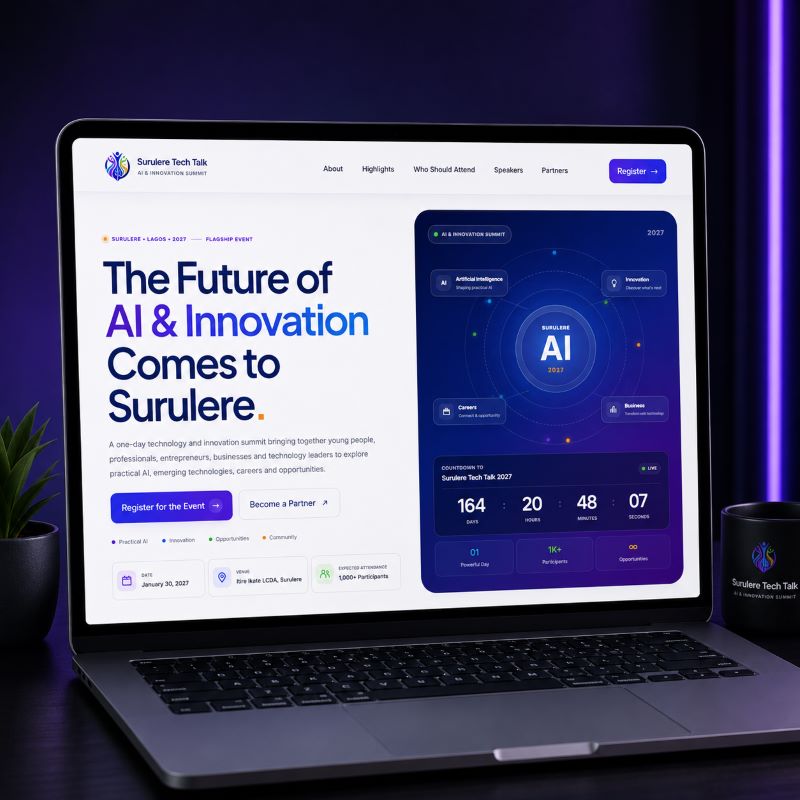 Surulere Tech Talk event landing page