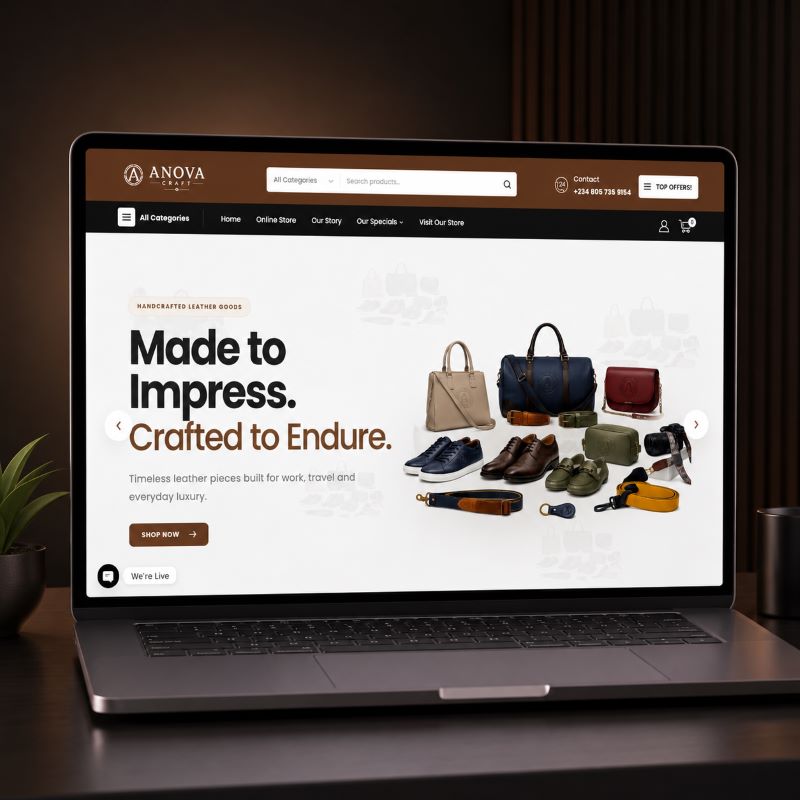 Anova Craft luxury ecommerce website